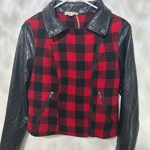 Plaid biker jacket
